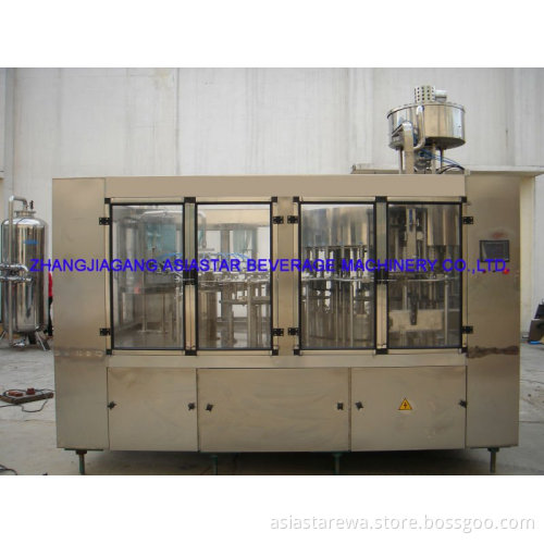 Glass bottled 3 in 1 pure water filling machine